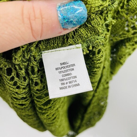 1. STATE Womens Small Crochet Convertible Tank Dress Swim Cover-Up in Green $59 - Picture 7 of 9